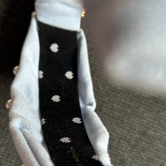 Lele Sadoughi headband pale blue with pearl and sun beads in good used condition - Picture 9 of 14